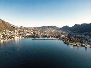 Como City Aerial Panorama for travel blogs, brochures