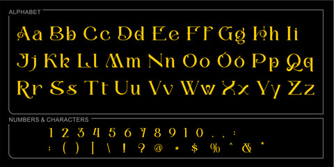 Naklejka premium Alphabet Split Monogram, Split Letter Monogram, Alphabet Frame Font. Laser cut template. Initial monogram letters.