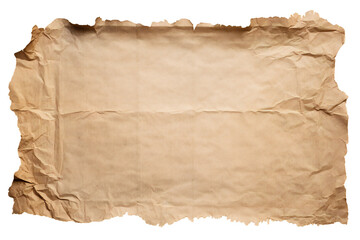 Piece of torn cardboard paper on transparent PNG background Generative Ai