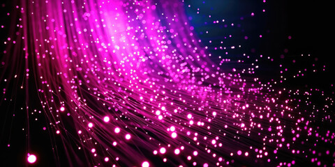 3D Rendering of abstract wire cable tunnel with digital binary data transmitting.pink Glowing data cables transferring information. 
futuristic, Technology, machine learning, big data, virtualization