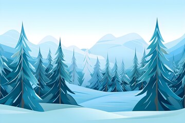 Winter Wonderland Amidst Majestic Snowy Mountains