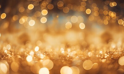 Fototapeta premium Gold Sparkle light bokeh for holiday lights background