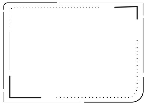 simple modern frame line transparent background