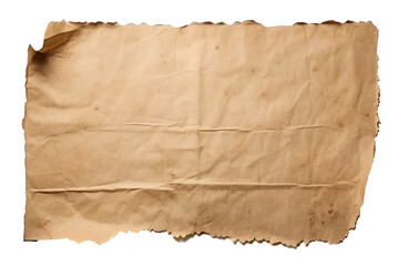Piece of torn cardboard paper on transparent PNG background Generative Ai