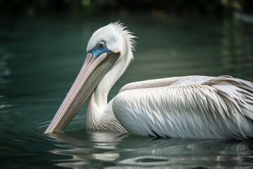Pelican delta winged creature. Wildlife beaked pond fauna bird. Generate ai