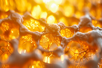 Shiny Bright Background Bokeh and Abstract: Light Yellow Glowing Blurred with Shine Holiday Gold Festive Glitter