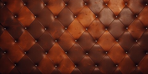 Luxury leather with rhombs, grungy retro wall with metal buttons.