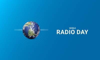 World Radio Day creative design for social media banner, poste, Creative radio day. 3D Illustration