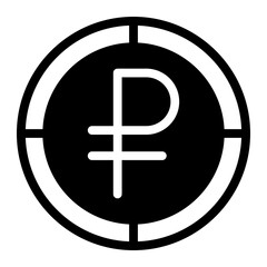 Russian ruble coin flat icon. vector illustration graphic icon for web, UI and App mobile design isolated on white background