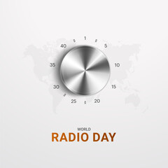 World Radio Day creative design for social media banner, poster 3D Illustration