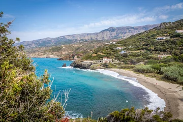 Fotobehang Ikaria Landscape: Tranquil and pleasant Kerame Beach, located in the north of the island near Evdilos © JEAN ZAFFANI 