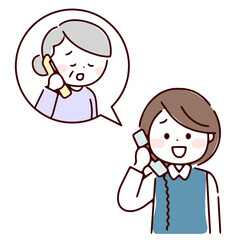 スタッフへ相談しているシニア女性