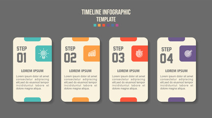 Vector Infographic label design template with icons and 4 options or steps.