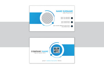 Modern corporate business card template design with space form image.