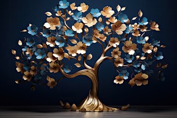 Artistic Gold Tree Sculpture