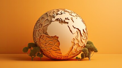 3D Earth - Artistic Paper Model