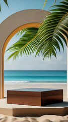 Fototapeta premium Podium sale beach summer space celebration enjoy time 10