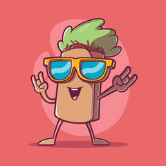 A Wrap fast food character in a cool pose vector illustration. Fast food, mascot, brand design concept.