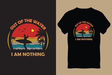 Summer Surfing T-Shirt Design Vector