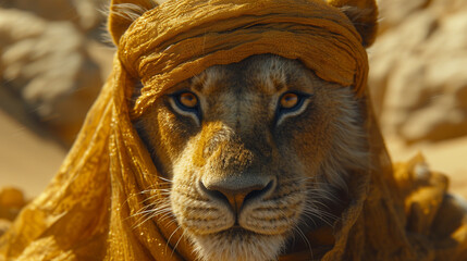 Lion in hijab.