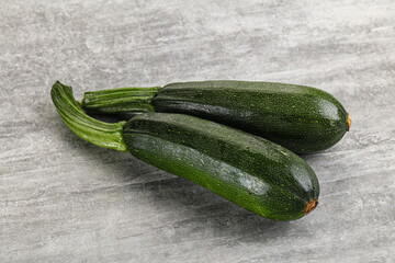 Sliced raw young green zucchini