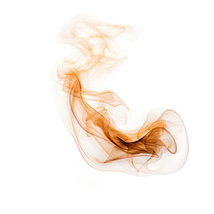 Cigarette and releases smoke, isolated on transparent background