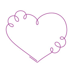 Minimalistic heart shape frame doodle. Simple invitation or Valentines Day greeting card template