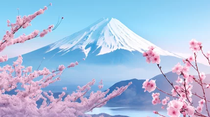 Schilderijen op glas 春の富士山の風景 © Rossi0917