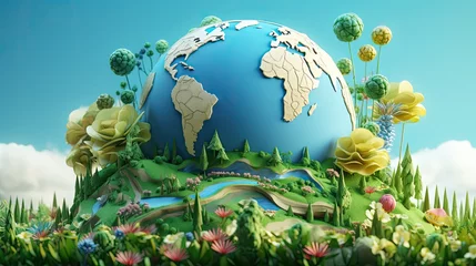 Papier Peint photo Turquoise Earth, a beautiful planet with diverse landscapes