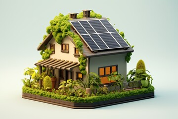 A charming small solar powered house model