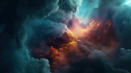 Nebula clouds in space. Generative AI