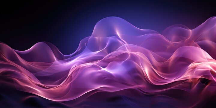 Purple-pink haze on a dark background. Fog creeping in waves, modern backdrop