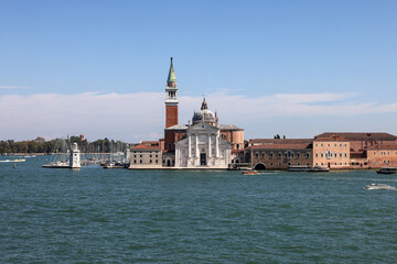 Fototapeta premium basilica of San Giorgio Maggiore, designed by Andrea Palladio and located on the island of San Giorgio Maggiore.