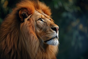 portrait of a lion HD 8K wallpaper Stock Photographic Image