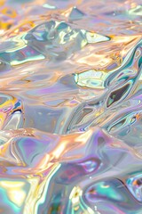 Exquisite shiny iridescent texture resembling a water surface with light reflection and soft waves