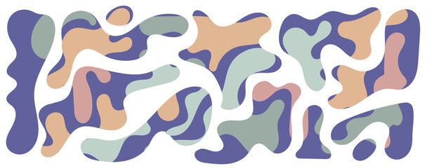 Freeform blob shapes. Abstracts amoeba shapes, freeform organic elements.