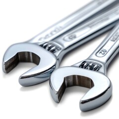 Wrenches Close On White Background Chrome On White Background, Illustrations Images