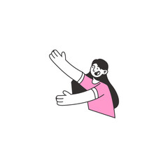 vector business element with pink clothes abstract