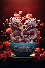 Fototapeta premium Fiery Dragon Love