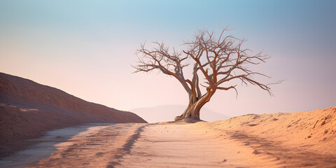Fototapeta premium parched tree, dry bright light
