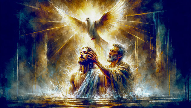 Mystical Illumination: Baptism of Jesus in Divine Light