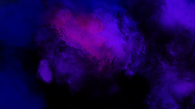 Pink blue dust splash cloud on dark background. Inlet and blue smoke on a black background. Deep Purple Color Blue Pink Gradient Background.,