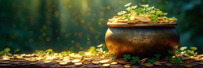 Shamrock-themed Pot of Gold: A St. Patrick's Day Treasure Hunt Generative AI