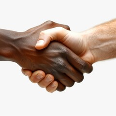 Two Shaking Hands Dark Skin Athletic On White Background, Illustrations Images