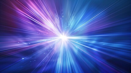 Dynamic image of a light burst with a speed motion effect in shades of blue and purple, symbolizing energy and movement.