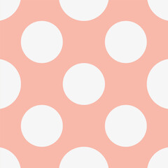 Polka dot seamless pattern. Dotted background with circles, dots, rounds Vector illustration Flat Scandinavian style for print on fabric, gift wrap, web backgrounds, scrap booking, patchwork