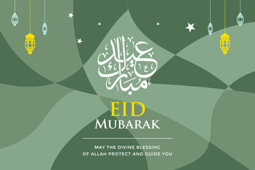 Eid Mubarak Greetings Gradient Green abstract background