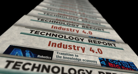Obraz premium Industry 4.0 newspaper printing media