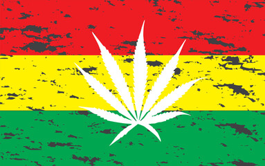 marijuana flag symbol flat vector