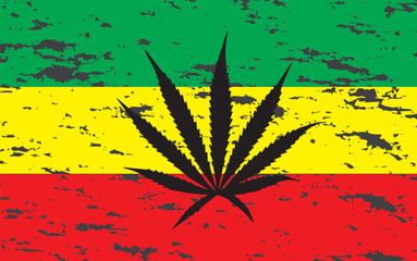 marijuana flag symbol flat vector
